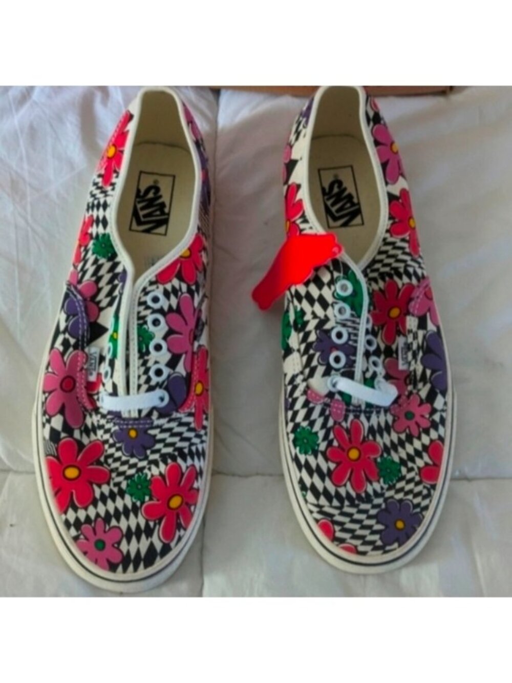 Vans Authentic Men 11.5 Printed Floral Checker Classic Canvas Retro Print 0826